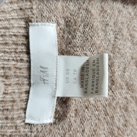 H&M Long Cardigan Sweater Size XS Tan - Picture 2 of 7